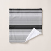 Niedliche schwarzgraue Streifen Badhandtuch Set (Waschlappen)
