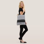 Niedliche schwarzgraue Streifen Tasche (Am Model)