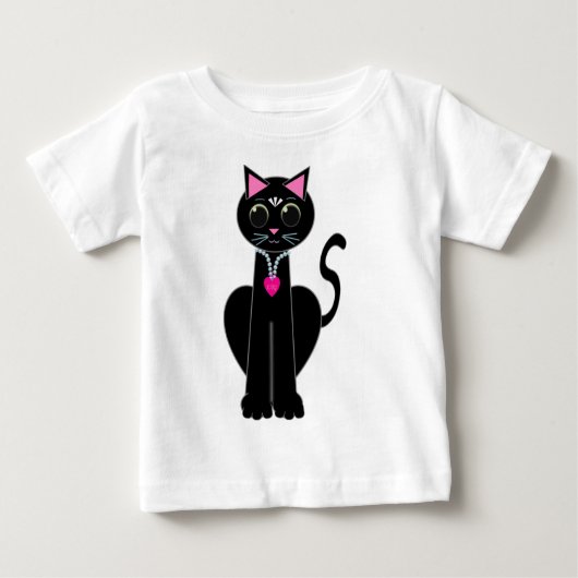 Niedliche Schwarzkatze Baby T-shirt (Vorderseite)