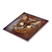 niedliche Schwarzkatze Fliese (Seite)