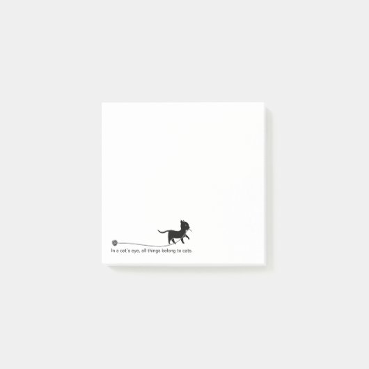 Niedliche Schwarzkatze, Garn und lustiges Zitat Post-it Klebezettel (Vorderseite)