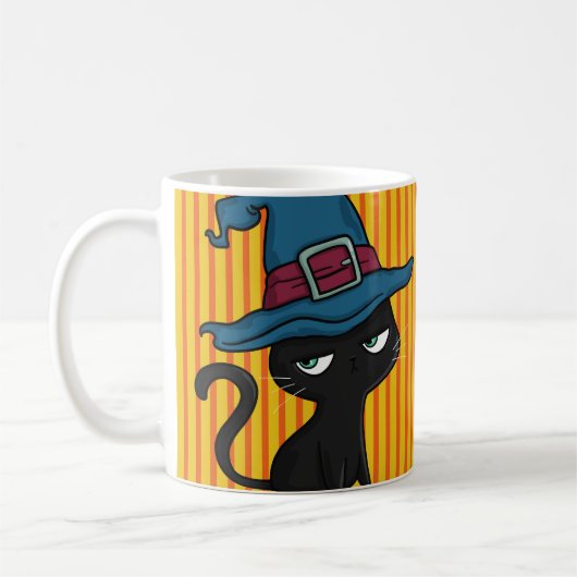 Niedliche Schwarzkatze Kaffeetasse (Links)