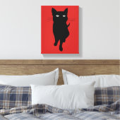 Niedliche Schwarzkatze Leinwanddruck (Insitu (Schlafzimmer))
