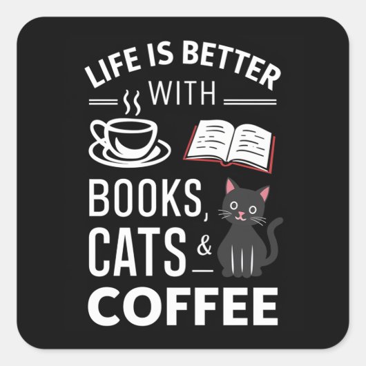 Niedliche Schwarzkatze Quadratischer Aufkleber (Vorderseite)