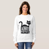 Niedliche Schwarzkatze Sweatshirt (Vorne ganz)