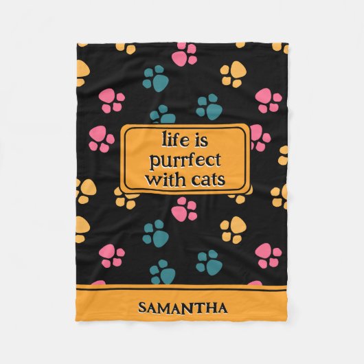 Niedliche Schwarzkatzenpaare Fleecedecke (Vorderseite)