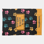 Niedliche Schwarzkatzenpaare Geschirrtuch (Horizontal)