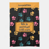 Niedliche Schwarzkatzenpaare Geschirrtuch (Vertikal)