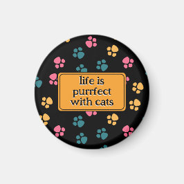 Niedliche Schwarzkatzenpaare Magnet