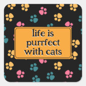 Niedliche Schwarzkatzenpaare Quadratischer Aufkleber (Vorderseite)