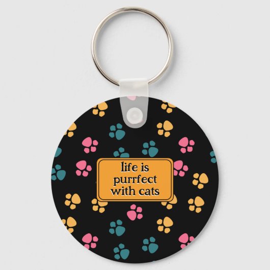 Niedliche Schwarzkatzenpaare Schlüsselanhänger (Vorderseite)