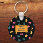 Niedliche Schwarzkatzenpaare Schlüsselanhänger (Vorderseite)