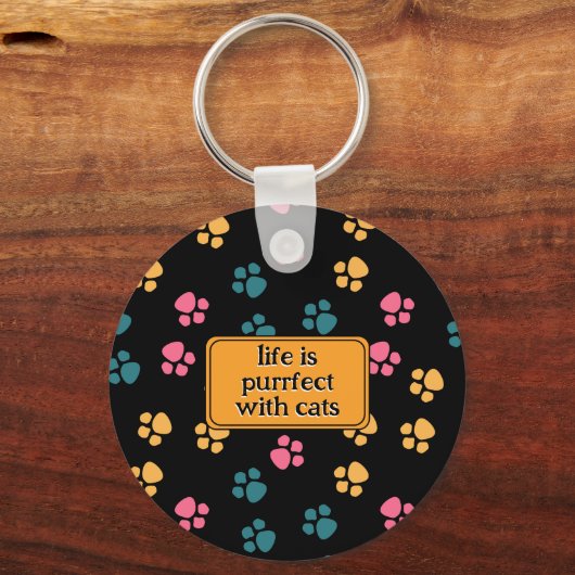 Niedliche Schwarzkatzenpaare Schlüsselanhänger (Vorderseite)