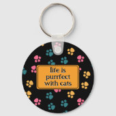 Niedliche Schwarzkatzenpaare Schlüsselanhänger (Rückseite)