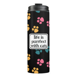 Niedliche Schwarzkatzenpaare Thermosbecher