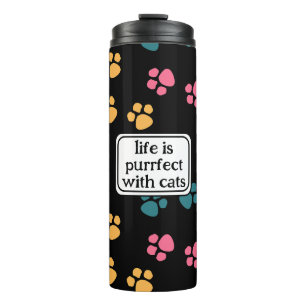 Niedliche Schwarzkatzenpaare Thermosbecher