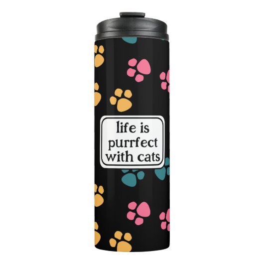 Niedliche Schwarzkatzenpaare Thermosbecher (Vorderseite)