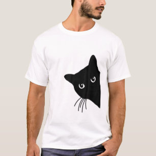 Niedliche Schwarzkatzenspionage rund um die Ecke K T-Shirt