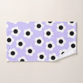 Niedliche Schwarzweiß-Blume mit blauem Hintergrund Badhandtuch Set (Handtuch)