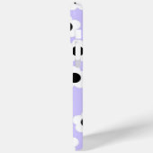 Niedliche Schwarzweiß-Blume mit blauem Hintergrund Case-Mate iPhone Hülle (Rückseite / Links)