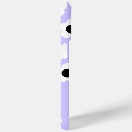 Niedliche Schwarzweiß-Blume mit blauem Hintergrund Case-Mate iPhone Hülle (Rückseite / Rechts)