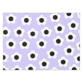 Niedliche Schwarzweiß-Blume mit blauem Hintergrund Tischdecke (Vorderseite (Horizontal))