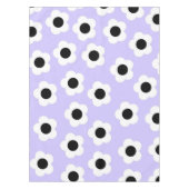 Niedliche Schwarzweiß-Blume mit blauem Hintergrund Tischdecke (Vorderseite)