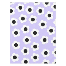 Niedliche Schwarzweiß-Blume mit blauem Hintergrund Tischdecke