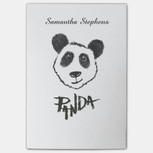 Niedliche Schwarzweiss-Hand gezeichnete Post-it Klebezettel