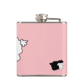 Niedliche Schwarzweiß-Illustrationen Flachmann (Rückseite)