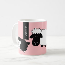 Niedliche Schwarzweiß-Illustrationen Kaffeetasse
