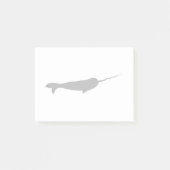 Niedliche Schwarzweiss-Narwhal Silhouette Post-it Klebezettel (Vorderseite)