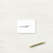 Niedliche Schwarzweiss-Narwhal Silhouette Post-it Klebezettel (Auf Schreibtisch)