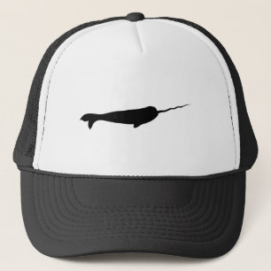 Niedliche Schwarzweiss-Narwhal Silhouette Truckerkappe