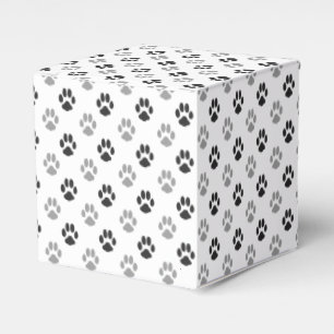 Niedliche Schwarzweiss-Tatze druckt Muster Geschenkschachtel