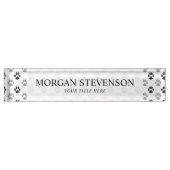 Niedliche Schwarzweiss-Tatze druckt Muster Namensplakette (Vorderseite)