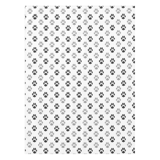 Niedliche Schwarzweiss-Tatze druckt Muster Tischdecke (Vorderseite)