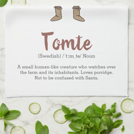 Niedliche Schwedische Tomate-Gnome - Definition  Geschirrtuch (Gefaltet)