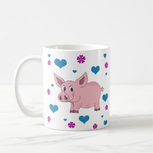 Niedliche Schwein-Kaffeetasse Kaffeetasse (Links)