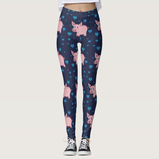 Niedliche Schwein-und Herz-Leggings Leggings (Vorderseite)