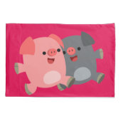 Niedliche Schweine aus Schwarz und Weiß Kissenbezug (Rückseite)