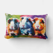 Niedliche Schweine der Guinea mit Farbspritzen Lendenkissen (Vorderseite)