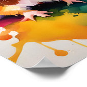 Niedliche Schweine der Guinea mit Farbspritzen Poster (Ecke)