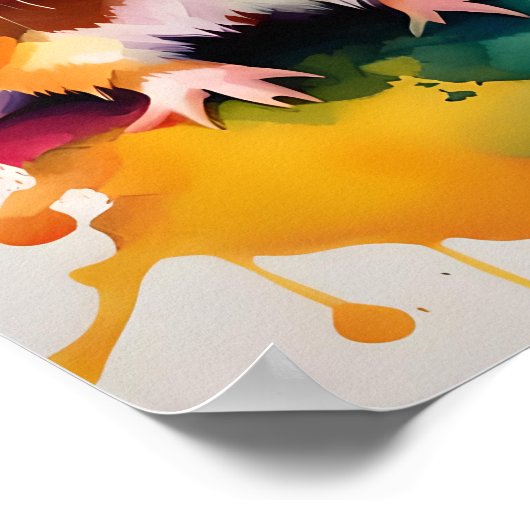 Niedliche Schweine der Guinea mit Farbspritzen Poster (Ecke)