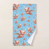 Niedliche Schweine, die in sonnigen Blauen Himmeln Badhandtuch Set (Handtuch)