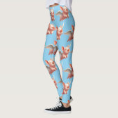 Niedliche Schweine, die in sonnigen Blauen Himmeln Leggings (Links)