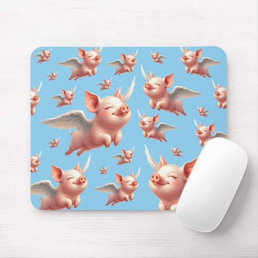 Niedliche Schweine, die in sonnigen Blauen Himmeln Mousepad (Mit Mouse)
