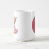 Niedliche Schweine geben Monogramm Kaffeetasse (Mittel)