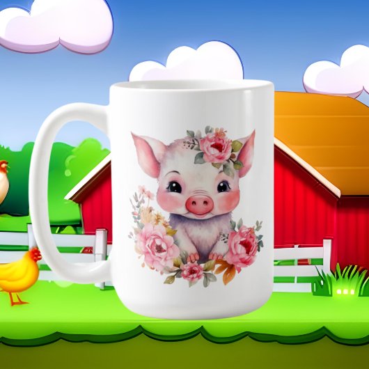 Niedliche Schweine geben Monogramm Kaffeetasse