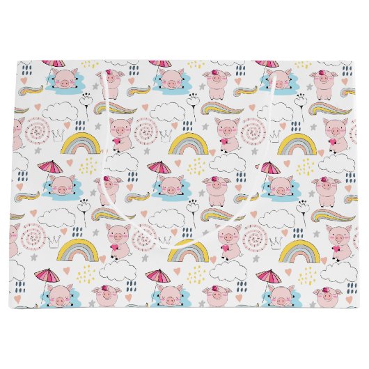 Niedliche Schweine Große Geschenktüte (Vorderseite)